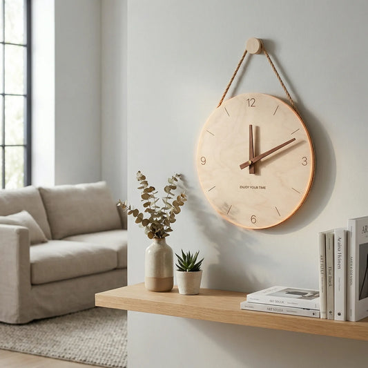 Minimalist Round Wall Clock - TimberaClock