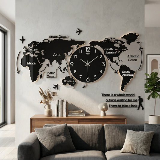 Modern 3D Wall Clock Decor - WorldoraClock