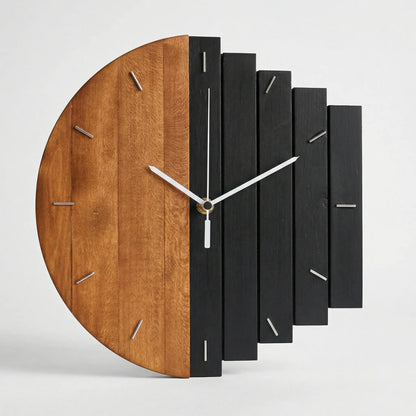 Round Half Plank Wall Clock - Timbera